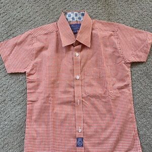 Ciao Marco Orange Checked Button Down Shirt